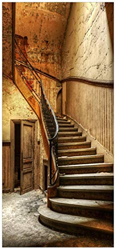 posterdepot Türtapete Türposter Rustikale Holztreppe - Größe 93 x 205 cm, 1 Stück, ktt0447