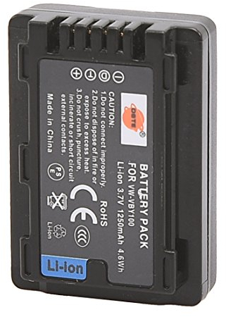 DSTE Ersatz Batterie Akku kompatibel mit Panasonic VBY100 HC-V110 HC-V110K HC-V110G HC-V110GK-K HC-V130 HC-V201 HC-V201K Kamera