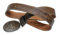 Trachtengürtel Hirsch echt vergoldet Herren Trachten-Gürtel für Lederhose Ledergürtel echt Leder braun mit Patina Handarbeit Made in Austria Unikat Hirschkopf Jagd Jäger, Größe/Länge:90