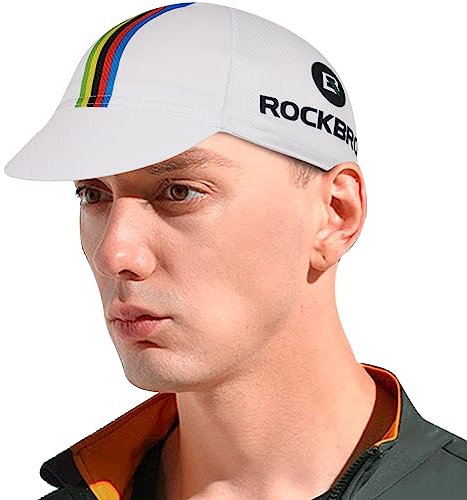 HYSENM Radmütze Kappe Mütze Fahrrad Cap Fahrrad mütze Sommer Fahrrad Cycling Cap Fahrrad Kappe Bandana schwarz Fahrradmütze unter Helm Mütze unter fahrradhelm MTB Retro Rennrad, Weiß