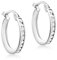 CARISSIMA Damen-Creolen 9ct White 15mm CZ Creole Earrings 375 Weißgold Zirkonia transparent Rundschliff-5.58.4719