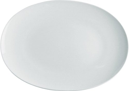 Alessi Mami“ Bratenplatte Oval aus weißem Porzellan 38,0cm x 27,0cm, 15.4 x 29.5 x 9.4 cm
