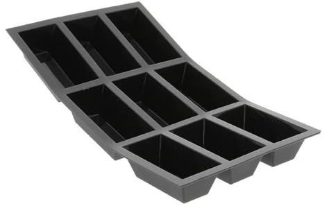 De Buyer - Plaque de 9 Cakes MOUL'FLEX en silicone - 17,5 x 30 cm -, Noir