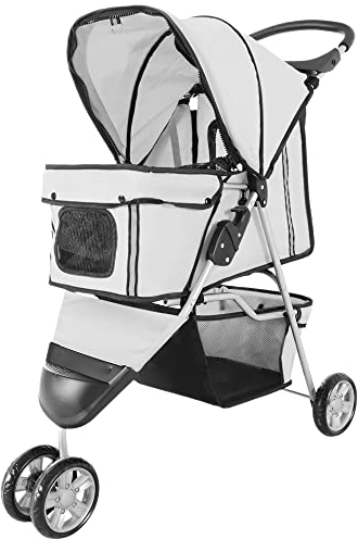 PawHut Hundewagen Hundebuggy Buggy Hunde Katzen Pet Stroller Hunde Buggy Grau
