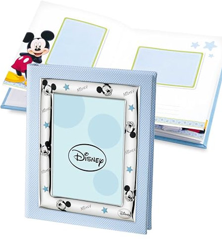 Disney Baby Topolino Mickey Mouse - Album Diario Fotografico Porta Foto per Regalo Battesimo Neonato o Compleanno Bambini