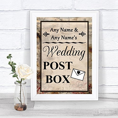 Vintage Card Post Box Personalised Wedding Sign