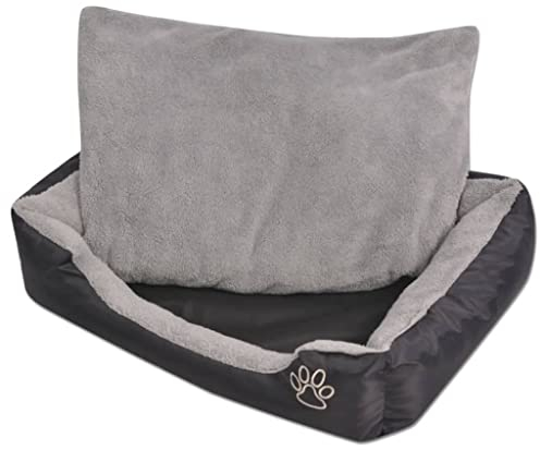 vidaXL Hundebett mit Kissen Größe XXL Schwarz Hundekissen Hundekorb Hundesofa