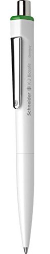 Schneider 5 Stück Kugelschreiber K3 Biosafe weiß pte mittlere Grüne