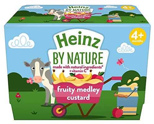 Heinz Fruit Medley Custard 4+ Months, 4 x 100g
