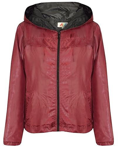 A2Z 4 Kids Girls Boys Raincoats Jackets Kids Lightweight Kag Mac- Raincoat Jacket 449 Wine 7-8