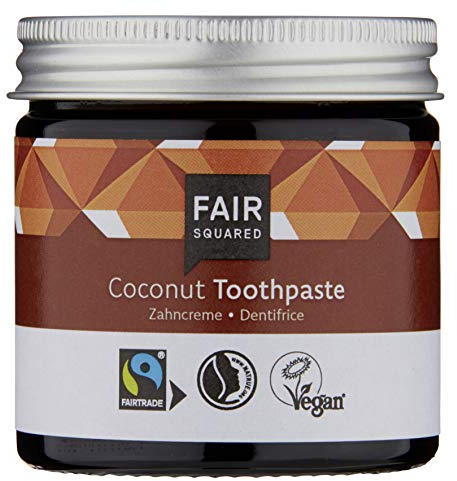FAIR SQUARED Zahncreme Zahnpasta Kokosnuss 100 ml - vegane Zahnreinigung im Mehrweg-Glastiegel
