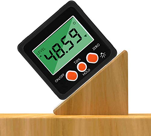 iFCOW Digitaler Neigungsmesser Winkelmesser, wasserdicht präzise 4 x 90 Grad Winkelmesser mit magnetischer Basis und Hintergrundbeleuchtung