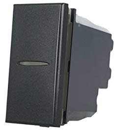 Interruttore Assiale 1P 16A Unipolare, Compatibile con Bticino Axolute (Nero)