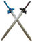 damdos Halloween Prop Link Master Sword Zelda Sword The Sky Kirito Kirigaya Link Breath of The Wild Sword Birthday Gifts (Black+Blue=2pcs)