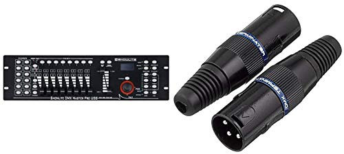 Showlite Master Pro 192 Kanal DMX Controller (zur professionellen Lichtsteuerung, USB Anschluss zur Datenspeicherung) & Adam Hall K3DMXT3 Terminator 3 pol 120 Ohm, 2 Stück