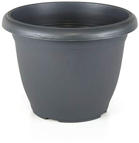 Tamersgifts Large Plastic Round Garden Flower Plant Pot Planters (Anthracite, 53cm Diameter x 41cm Height)
