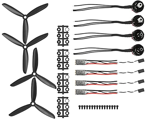 Drone Motor Set, 2205 2300 KV Alu CW(2x) + CCW(2x) Motor(28x18mm) + 20A Brushless ESC(4x) + Propeller(4x) + Paddelzubehör(4x) + Schrauben(16x) Kit Set RC Drohnen Zubehör