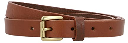 Gusti Echtleder Gürtel - Birgit Gürtel Ledergürtel mit goldener Schnalle Schlicht Damen Braun 85 cm