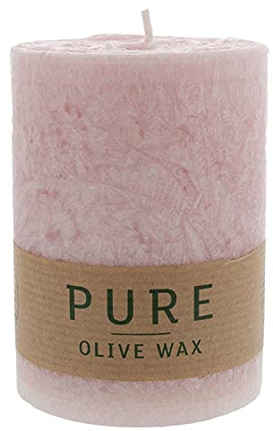 Wenzel Kerzen Olive Wax Kerze, Rosa, 90x70, Olive Duft, Dekoration, Notfall