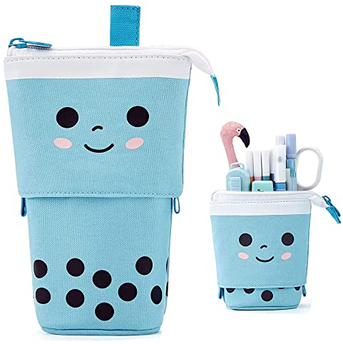 HIQE-FL Federmäppchen Reißverschluss,Federmäppchen Mädchen Teenager,Student Federmäppchen,Ständer Bleistifthalter,Teleskopisch Mäppchen (T)…