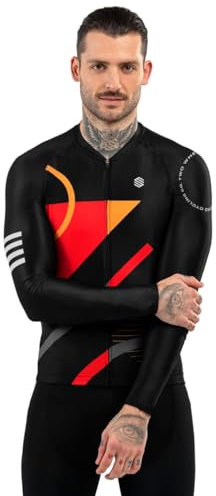 SIROKO - Langärmeliges Radtrikot M2 Arizona - M - Schwarz/Rot