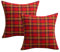 Qelus 2 Stück Weihnachten Kissenbezug, Kariert Plaid Dekorative Kissenhülle Baumwolle Polyester, 45x45cm Weihnachtskissenbezug Dekokissen Kissenbezüge, für Wohnzimmer Sofa Schlafzimmer (Gelb und Rot)