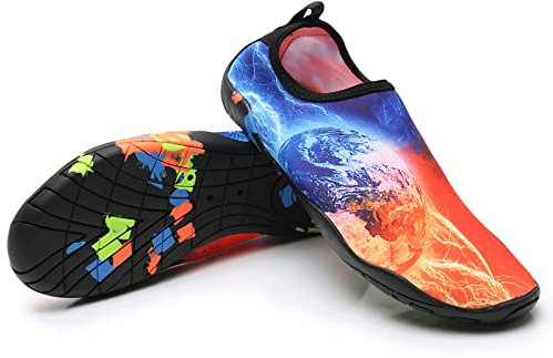 Decorie Wasserschuhe Herren Damen Badeschuhe Schnell Trocken Strandschuhe Schwimmschuhe Atmungsaktiv rutschfest Aquaschuhe Surfschuhe Barfußschuhe für Beach Pool Meer,Gr.44-45,A6