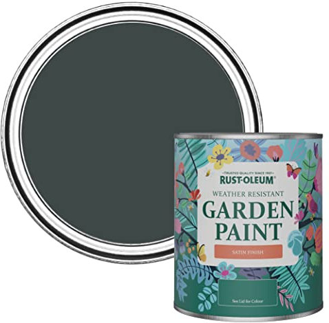 Rust-Oleum Black Mould-Resistant Garden Paint In Satin Finish - Black Sand 750ml