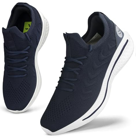 Giniros Running Shoes Gym Trainers for Women Walking Trainers Jogging Breathable Sneakers Lightweight Tennis Sports Shoes Ladies Trainers Dark Blue 38