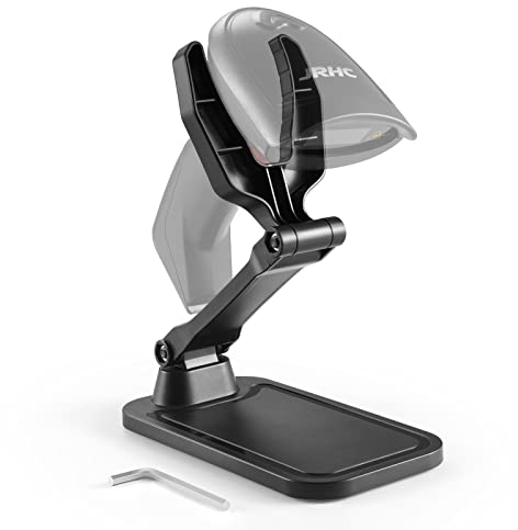 JRHC Supporto universale per scanner codici a barre a mani libere, supporto per lettore di codici a barre, supporto per desktop.