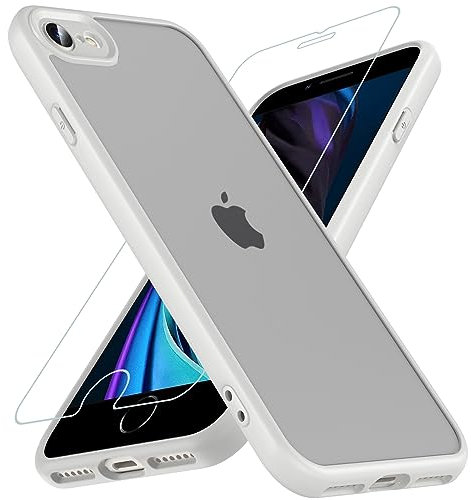 ottpluscase Case for iPhone SE 2020/SE 2022/8/7, Shockproof with Screen Protector, Military Grade Drop Protection, Matte Grey