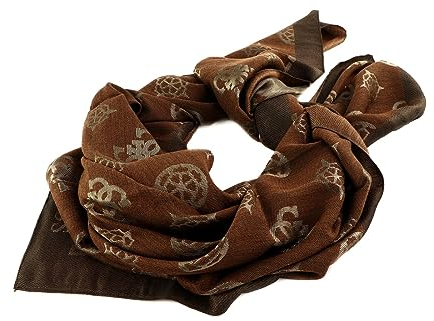 GUESS Fynna Kefiah Scarf 125X125 Mocha Logo