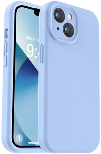Vooii Compatible with iPhone 13 Case, Liquid Silicone Upgrade [Camera Protection] [Fit for Battery Charger Cases] Shockproof Phone Case for iPhone 13 6.1 inch - Light Blue