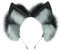 dressfan Serre Tete Oreilles de Loup Bandeau Peluche Loup Wolf Oreilles Carnaval Cosplay Costumes Déguisement, Femmes et Hommes Wolf Bandeau Costume Accessoires pour Carnaval & Halloween,Noir+Gris
