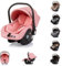 Chipolino Babyschale Havana i-Size (40-85cm) Gruppe 0+ bis 13 kg Gurt Sonnendach, Farbe:rosa