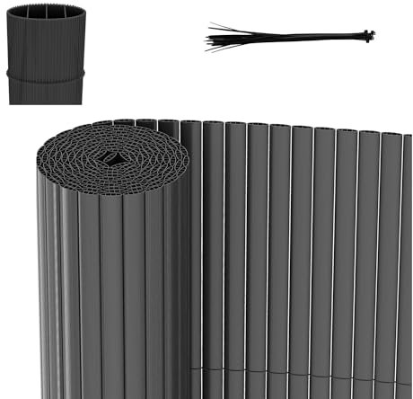 Gimisgu PVC Sichtschutzmatte 180x300cm Sichtschutzzaun Standard Sichtschutz Balkonsichtschutz Windschutz Wetterfest für Garten Balkon, Anthrazit