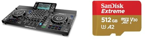 Denon DJ SC LIVE 4 - Standalone DJ-Controller, 4-Kanal Mixer & SanDisk Extreme microSDXC UHS-I Speicherkarte 512 GB + Adapter