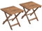 Outsunny Beistelltisch Outdoor, 2er-Set Gartentisch, Klappbar Campingtisch aus Holz, Klapptisch für Garten, Balkon, Teak, 45 x 45 x 45 cm