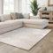 Interiyou Teppich Wohnzimmer Cannes - 120x170 cm Creme - Für Schlafzimmer, Esszimmer, Kinderzimmer - Kurzflorteppich skandinavisches Boho Muster - Hoch-Tief Effekt - Flach mit Geometrischem Muster