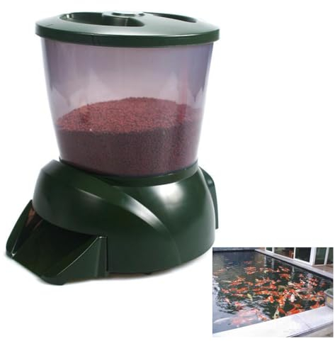 xixibuy Teich Fish Feeder, Teich Futterautomat, Automatic Fishfeeder, Auto-Teich-Fischfutterspender, Automatischer Futterspender für Teichfische für den Außenbereich(4.5L-batteriebetrieben)