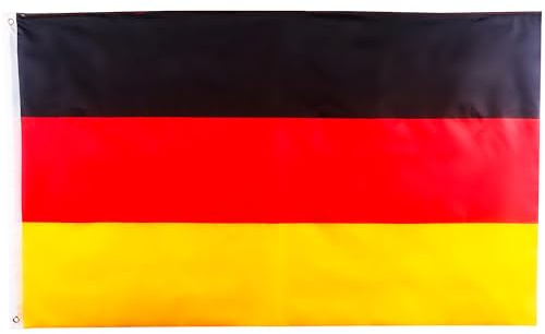 Grande bandiera della Germania con occhielli, grande bandiera della Germania per partite di calcio, eventi sportivi, giardino, esterni, interni, tifosi, parate, bar, decorazioni per feste
