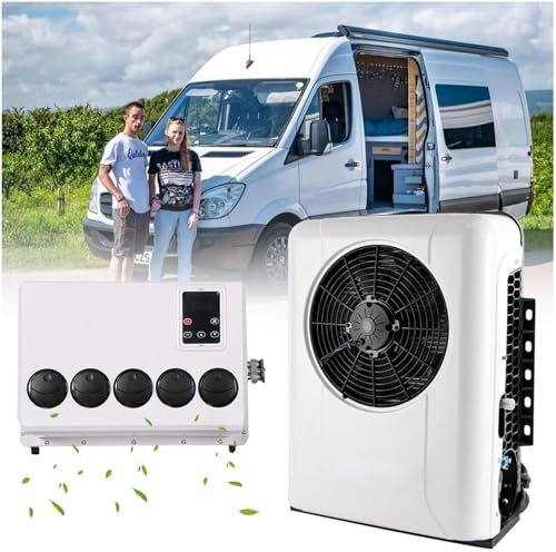 Climatiseur De Toit Caravane Avec Refroidissement, 12V Climatiseurs Pour Camping-car Électrique Climatiseur De Stationnement DC Pour Camion, Voiture, Voiture De Chantier(Blanc)