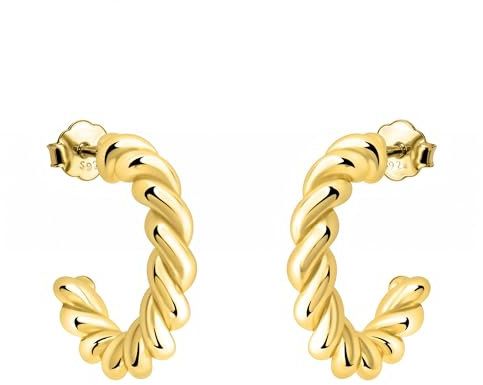 SOFIA MILANI - Damen Ohrringe 925 Silber - vergoldet/golden - Croissant Ohrstecker - E2715