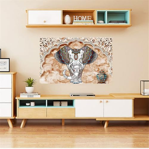 Hiseng TV Protector Cover, Dust TV Screen Monitor Screen Cover 19-80 inch All-Inclusive Dust-Proof TV/PC Display Protector Indoor Living Room Decoration Dust Cover (46-49 inch,elephant pattern)