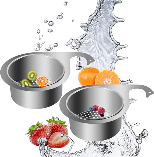 2 Pcs Stainless Steel Swan Sink Strainer, Corner Sink Strainer and Drain Basket Filter for Kitchen
