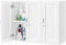 Yaheetech Kitchen Wall Cabinet with 3 Doors, Wall Mounted Medicine Cabinet with E1 MDF and Adjustable Shelf, Bathroom Storage Cupboard for Living Room, Hallway and Laundry, White