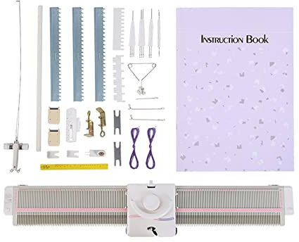 Segrehy LK150 Strickmaschine, 6.5 mm Flachstrickmaschine halbautomatisch mit Zubehörset, für Pullover, Mützen, Schals und Decken, für Anfänger und Heimwerker, für DIY-Stricken, Handarbeit zu Hause