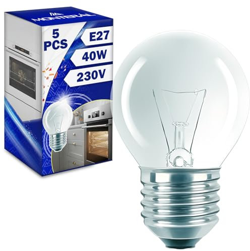 MONTERAL 5 Stück Kugelförmige Backofenlampe E27 40W 230V 300°С mit dem Originalcode 50279916006 für Electrolux