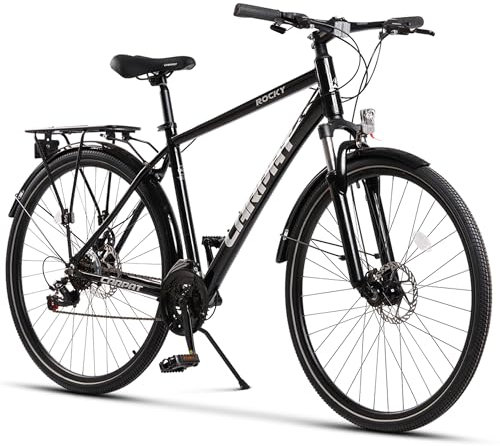 CARPAT SPORT 28 Zoll Aluminium Trekking Bike, 21 Gang Schaltung, Premium Touring Trekking Fahrrad für Jungen, Mädchen, Damen und Herren, Crossbike, Mountainbike, Rennrad