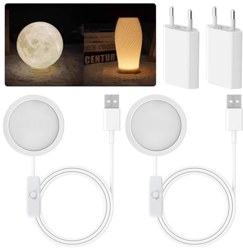 Kit di 2 lampadine a LED per stampante 3D Bambu Lab A1/A1mini/P1S/P1P/X1C, 3 W Bambuolab 3D accessori per stampanti creative, kit di luci a LED fai da te, modelli di luce notturna 3D, accessori per